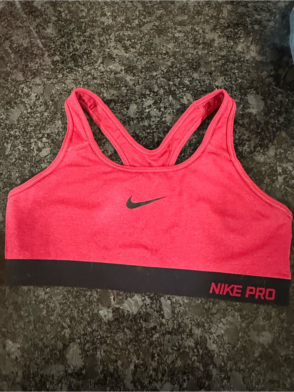 Nike Pink Racerback Pro Sports Bra with Black Band